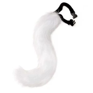 White Faux Fur Animal Tail with Clip