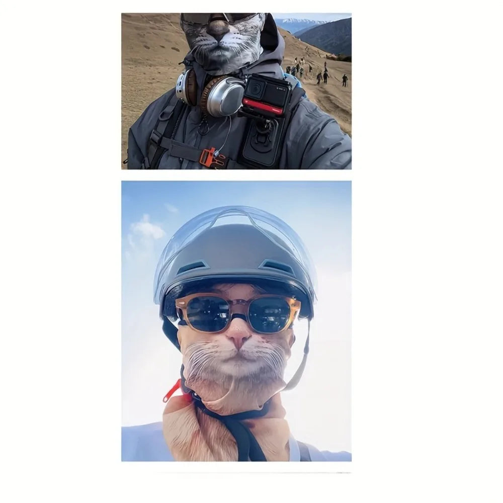 Realistic Gray Tabby Cat Face Neck Gaiter - Image 6