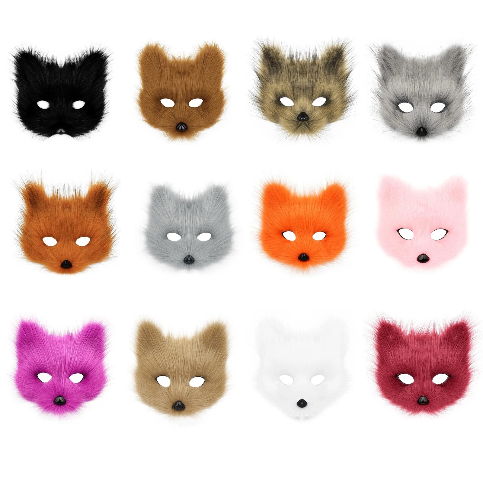 Realistic Brown Faux Fur Fox Mask - Image 2