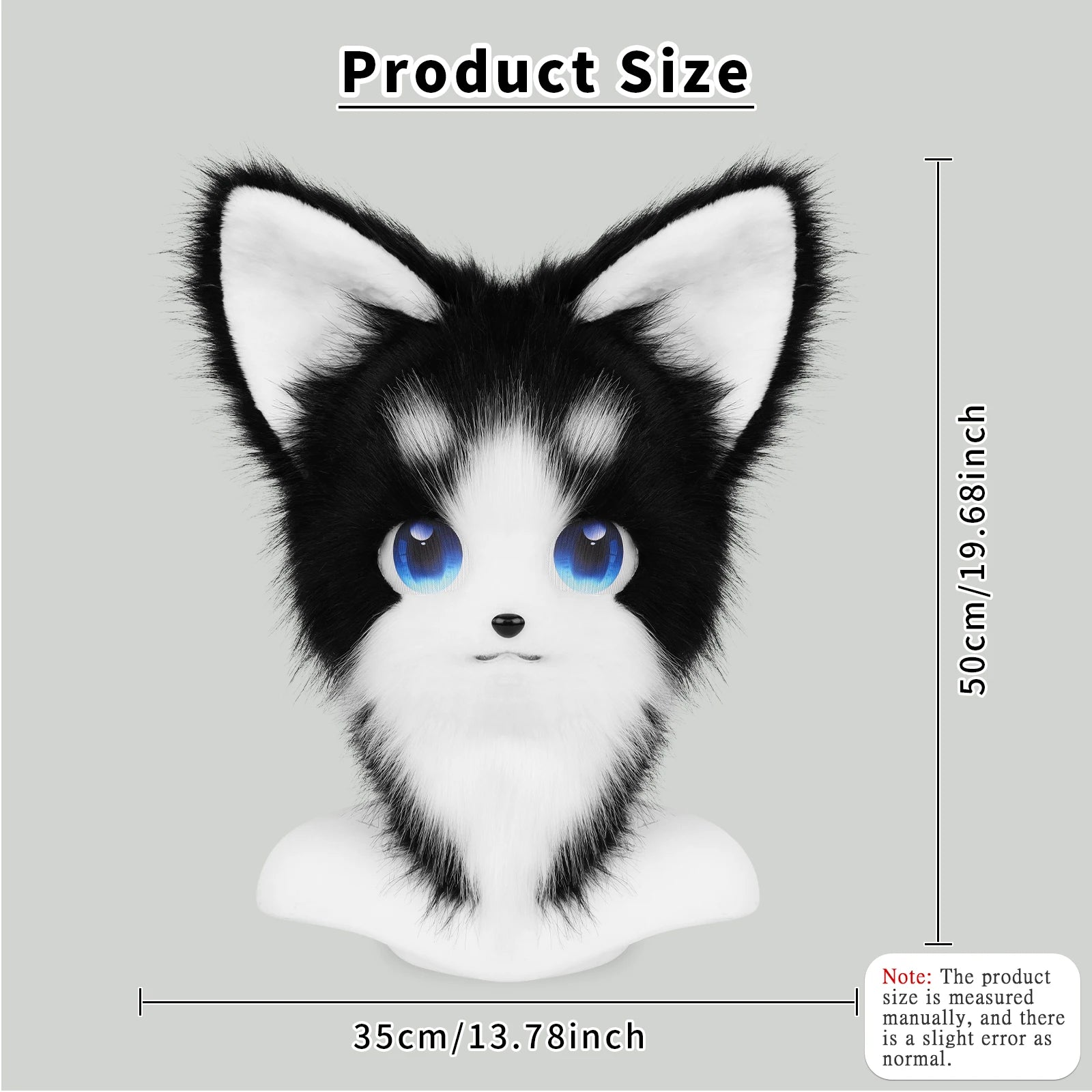 Cute Orange Furry Animal Head Keychain with Blue Eyes - Image 2