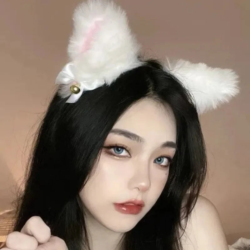 Kawaii Grey Faux Fur Cat Ears & Paw Gloves Set - Image 7