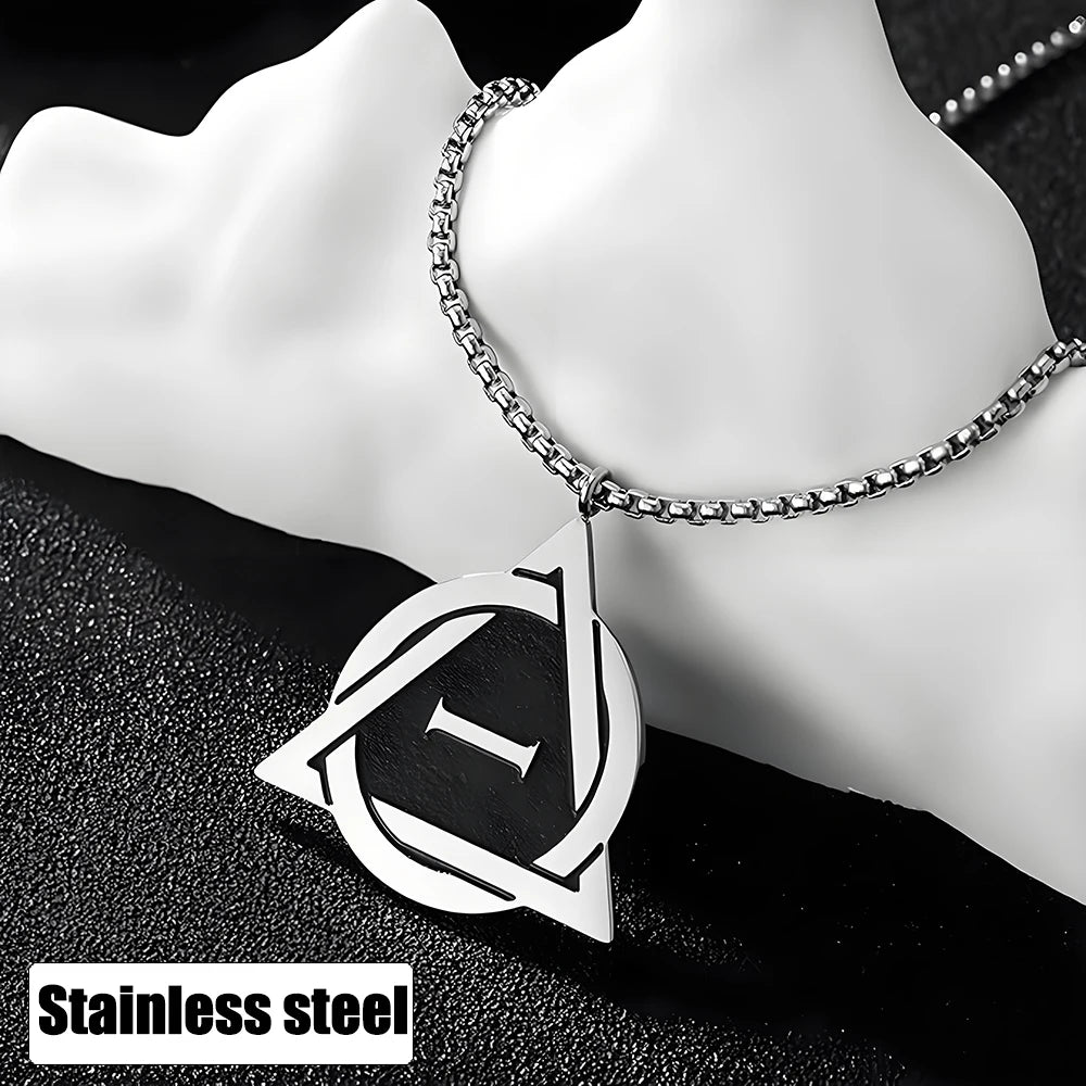 Unisex Stainless Steel Geometric 'I' Pendant Necklace - Image 2