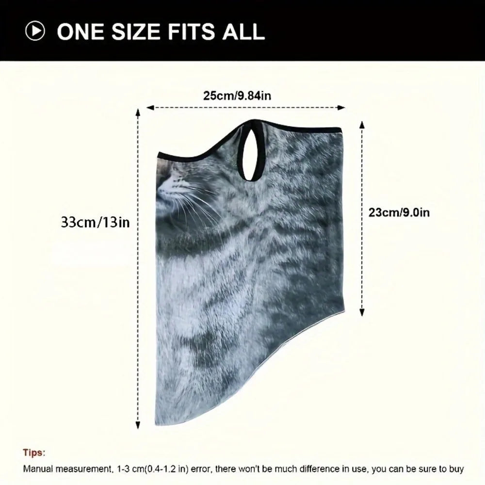 Realistic Orange Tabby Cat Face Neck Gaiter - Image 3