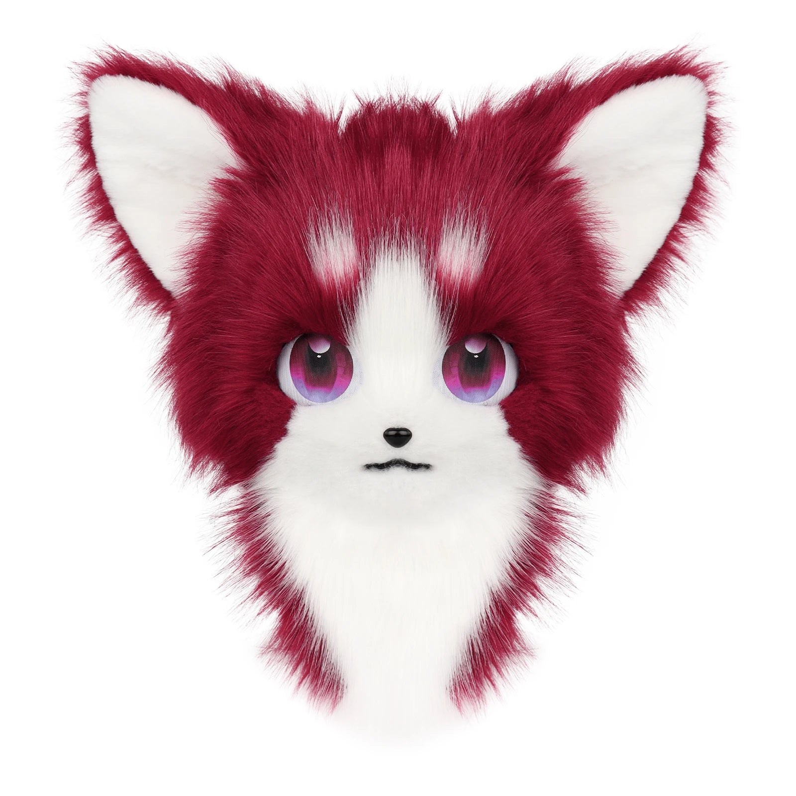 Cute Orange Furry Animal Head Keychain with Blue Eyes - Image 10
