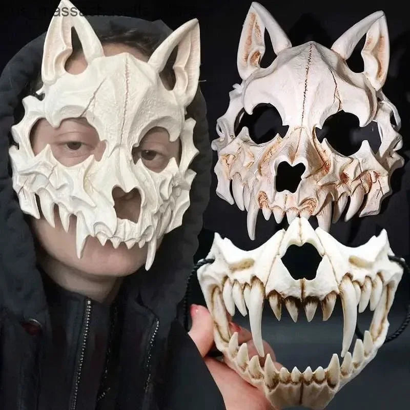 White Wolf Skull Cosplay Mask - Image 3