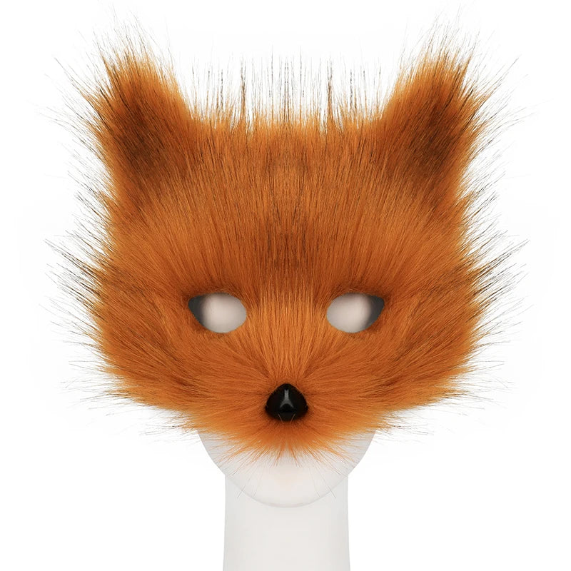 Furry Auburn Fox Costume Mask - Image 3