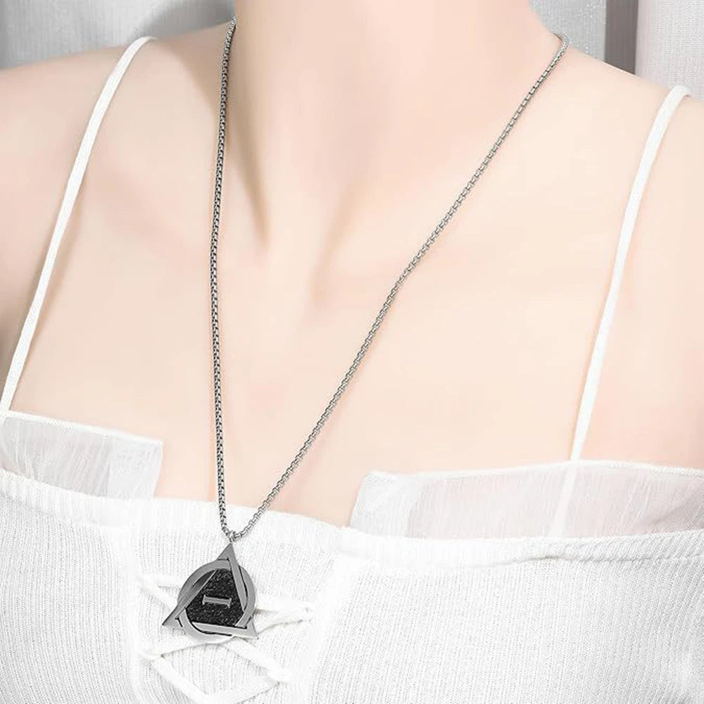 Unisex Stainless Steel Geometric 'I' Pendant Necklace - Image 5