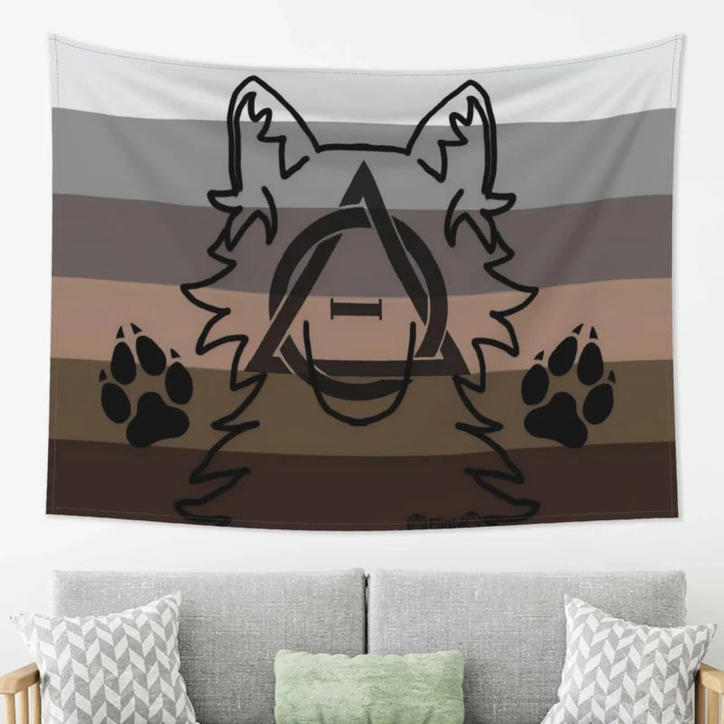 Furry Alpha Canine Bear Pride Striped Tapestry - Image 6