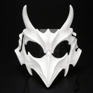 White Horned Dragon Fantasy Mask