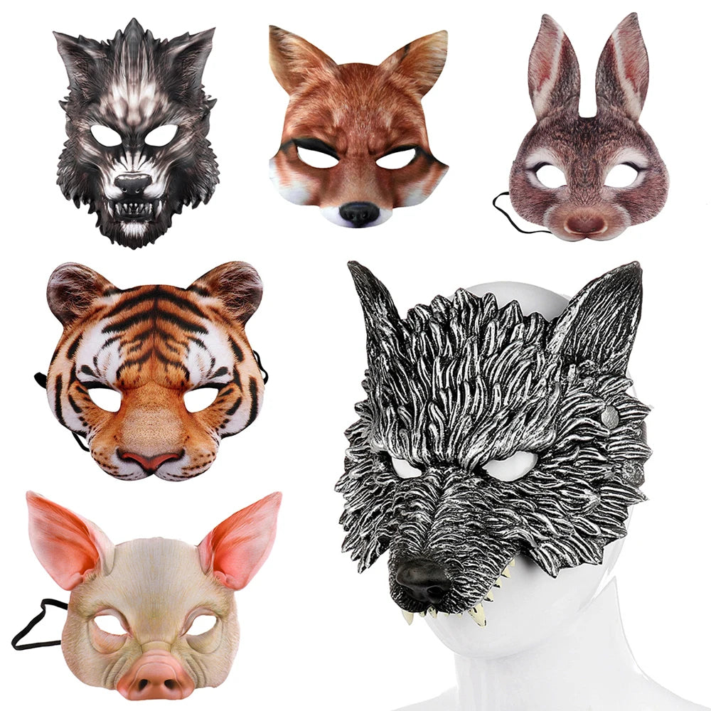 Realistic Grayscale Rabbit Mask with Long Ears - Image 2