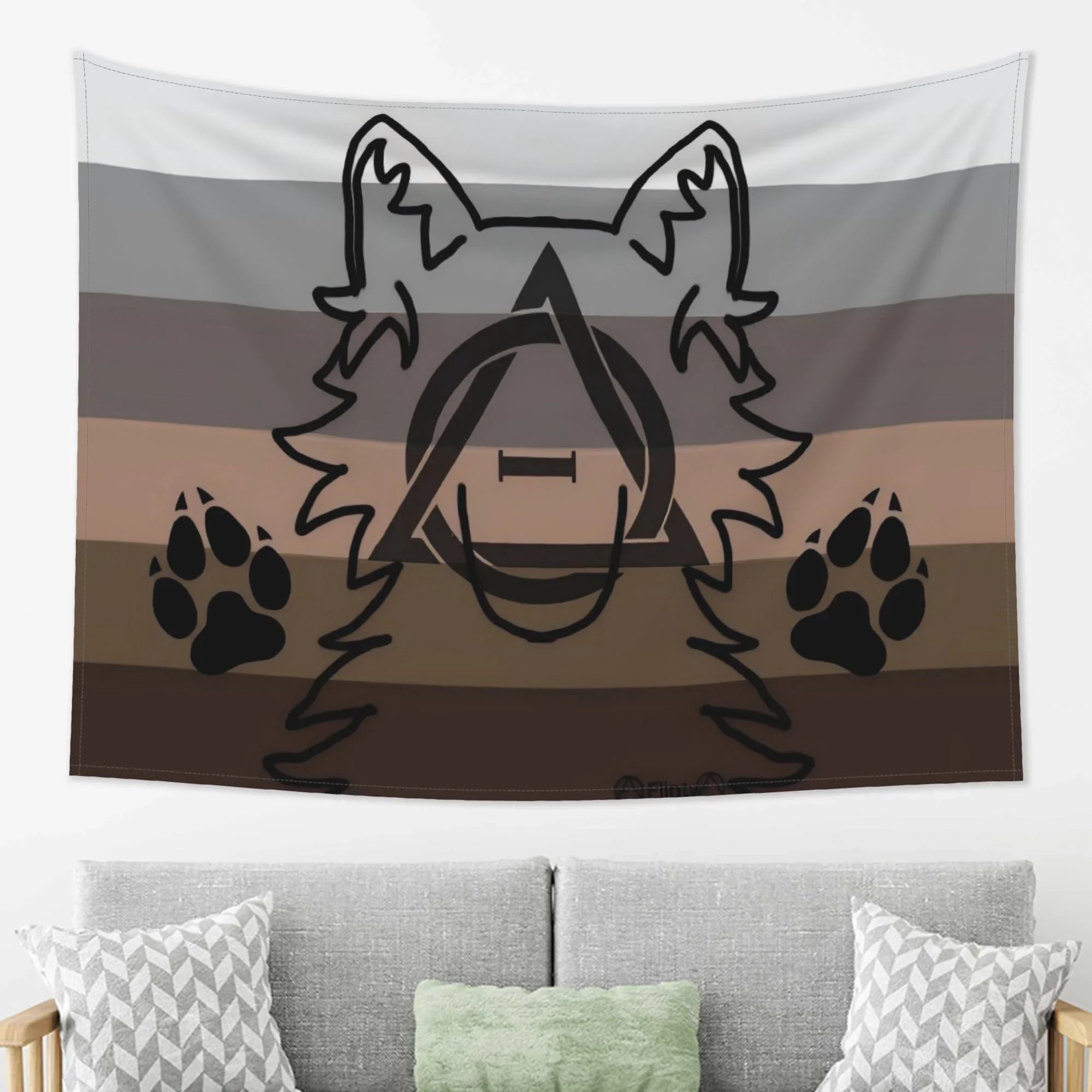 Furry Alpha Canine Bear Pride Striped Tapestry - Image 7