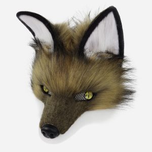 Lifelike Brown Fox Faux Fur Costume Mask